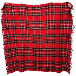 Troy Leisure Blanket Vintage 100% Wool Tartan Plaid Throw Stadium Lap